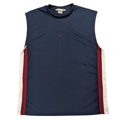 Vintage Nike Jersey Tank Top Men Large Center Swoosh Basketball Red/White/Blue
