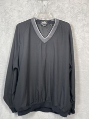 Ashworth Weather Systems Golf Wind Water Resistant Black XL Pullover BASF Cuff
