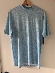 TravisMathew Along The Way Performance Crewneck T-Shirt Blue Floral Mens M