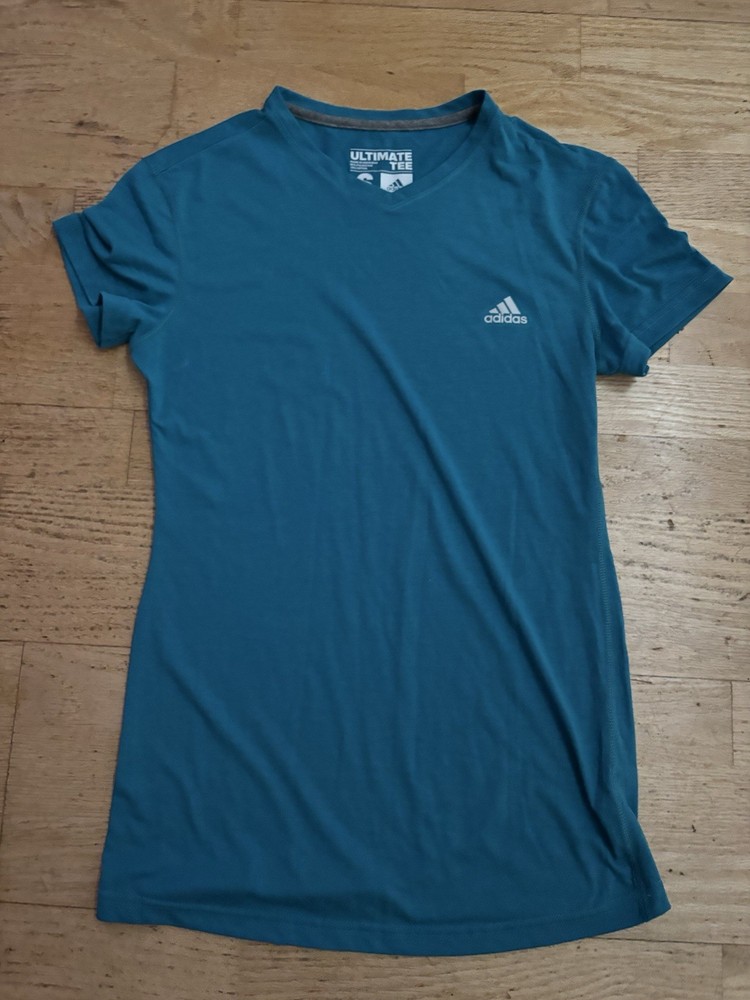 adidas Climalite Ultimate Tee Men’s V-Neck Breathable Athletic Blue S