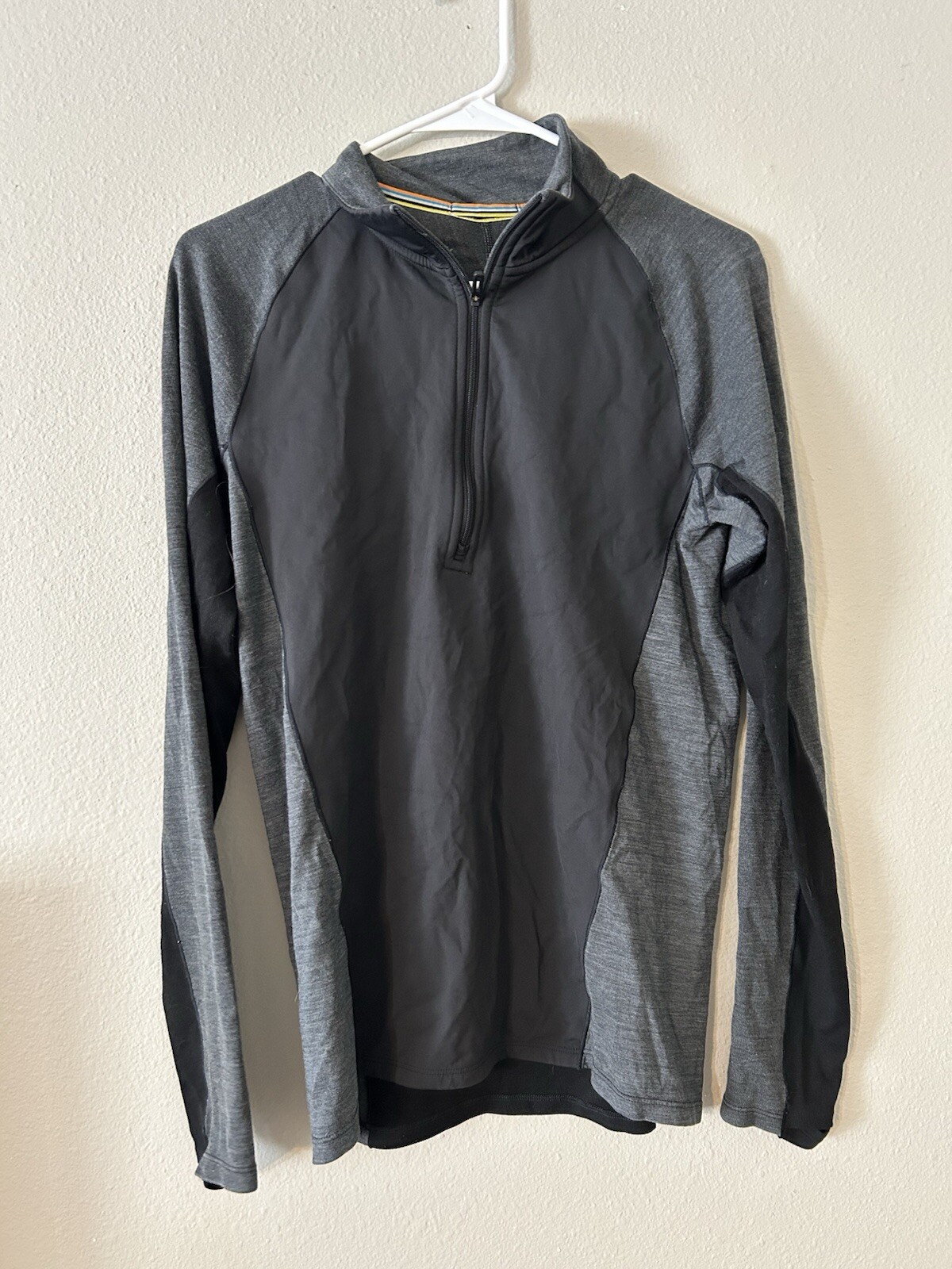 Smartwool Pullover Merino 250 Quarter Zip Sport Black Gray size Men’s Small gallery
