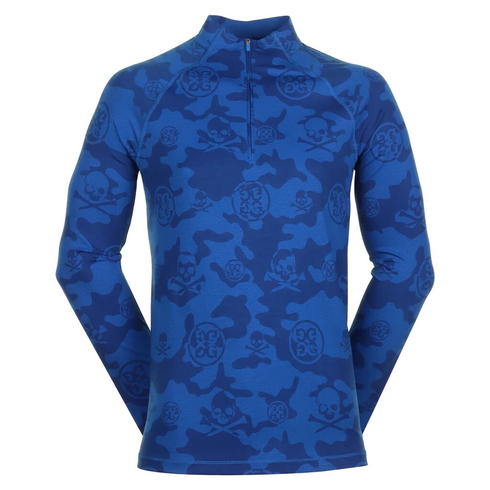 G/Fore Exploded Icon Camo Luxe Surf Blue 1/4 Zip Mens Medium Large or XL NEW NWT