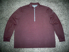 NWOT Men’s jOHNNIE-O 1/4 Zip Pullover 2XL MAROON & GRAY Geometric w/Golf Logo