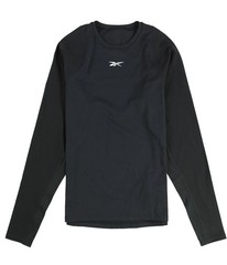 Reebok Mens Perforated Compression Basic T-Shirt, Black, Medium