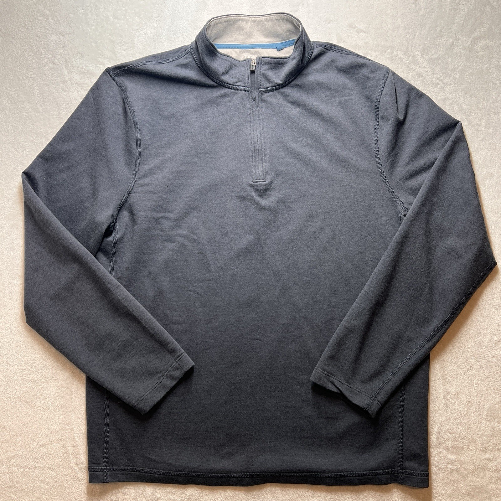 J.Crew Performance Quarter Zip Long Sleeve Stretch Size M Blue Pullover gallery