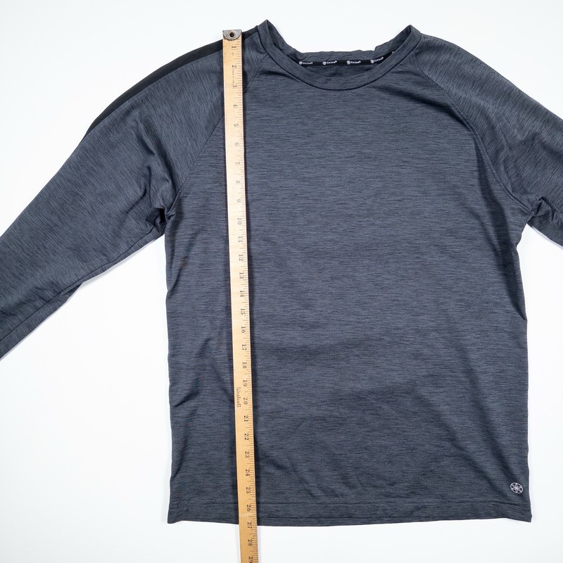 NWT GAIAM Mens Ebony Heather/Black Power Long Sleeve Crew Top Size Medium Winter gallery