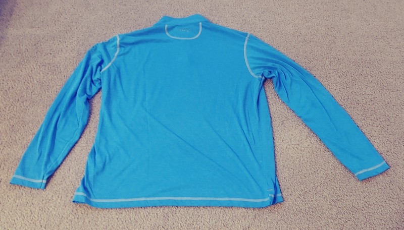 Orvis Trout Bum Mens Large Blue Performance Stretch Quarter Zip Fork Club Logo gallery
