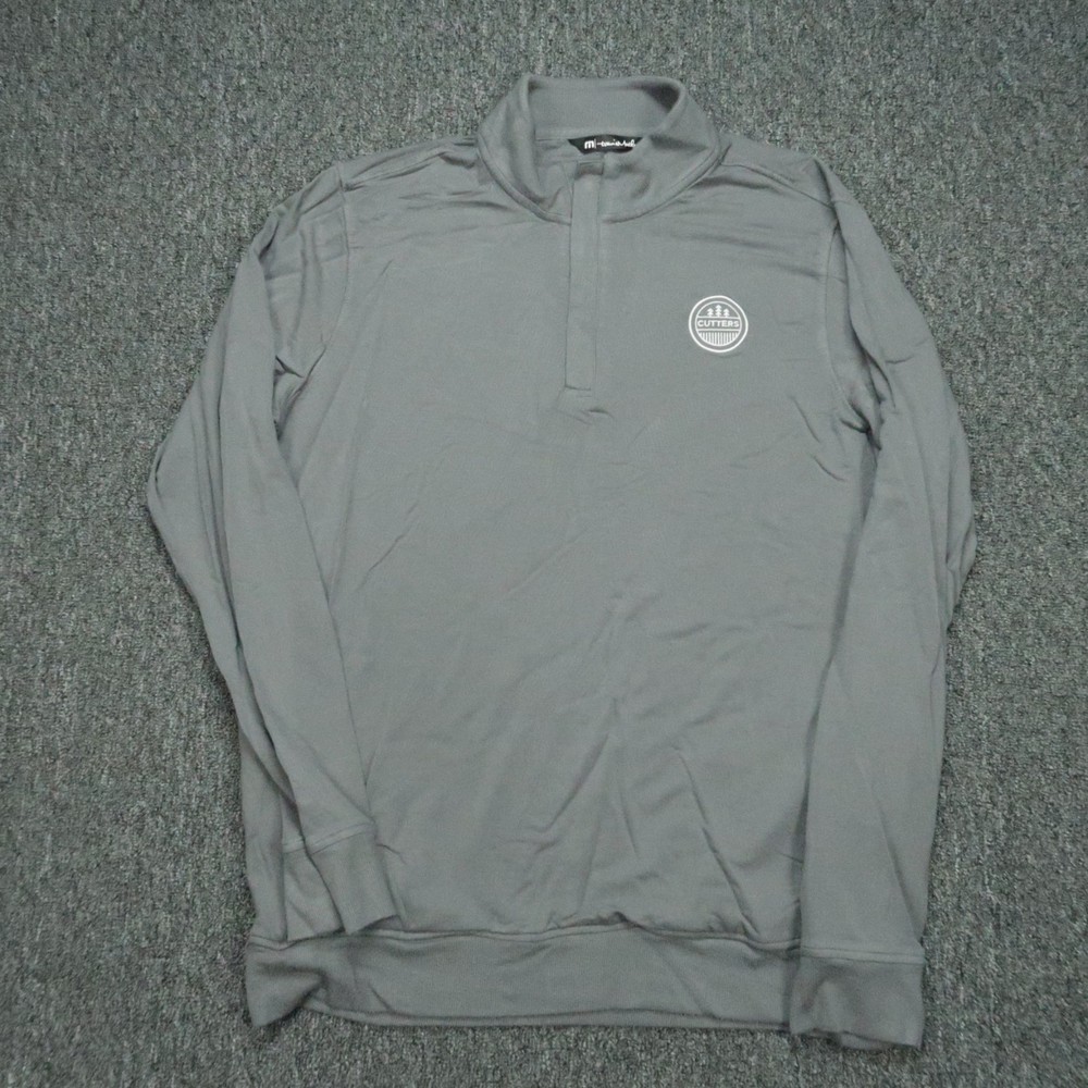 Travis Mathew Pullover Mens Large Gray Newport Quarter Zip Stretch Lightweight