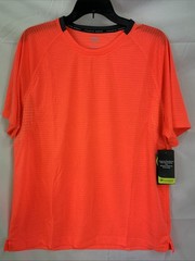Athletic Works Driworks Mens Large Moisture Wicking T-Shirt Orange Textured NWT