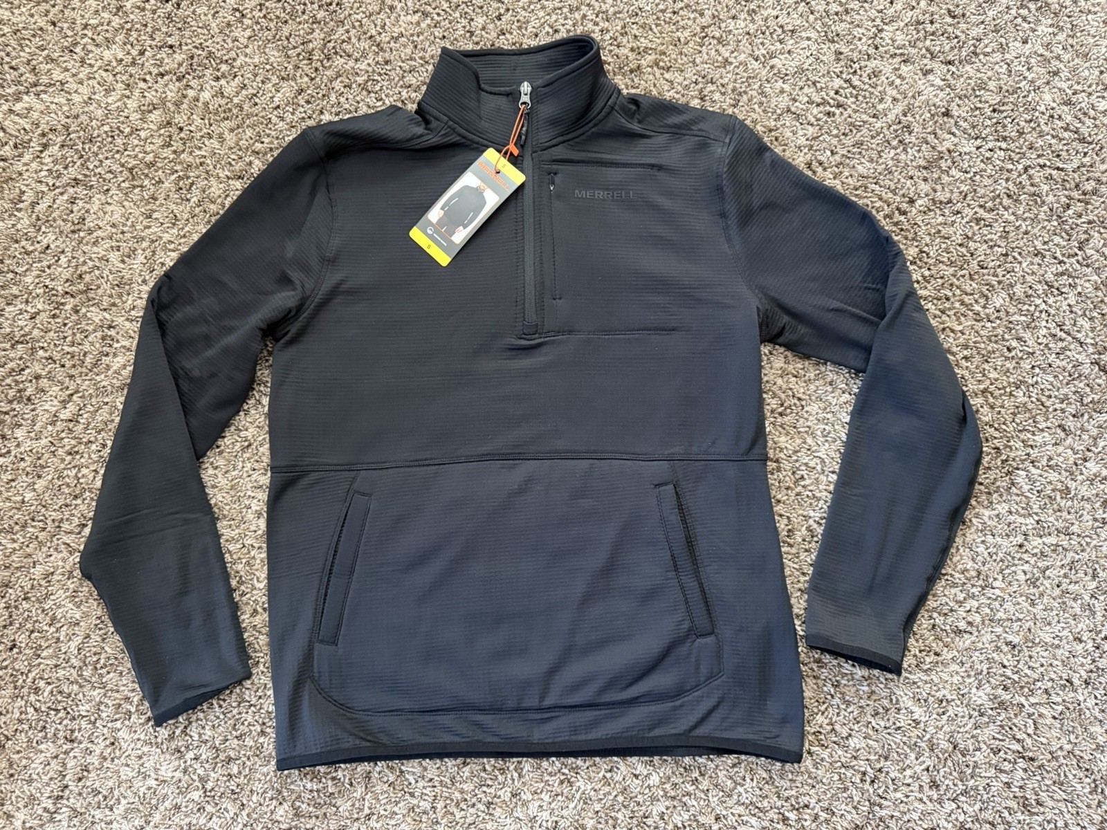 NWT Merrel Pullover Mock Neck Half Zip Black Outdoor Thermal Jacket Top gallery