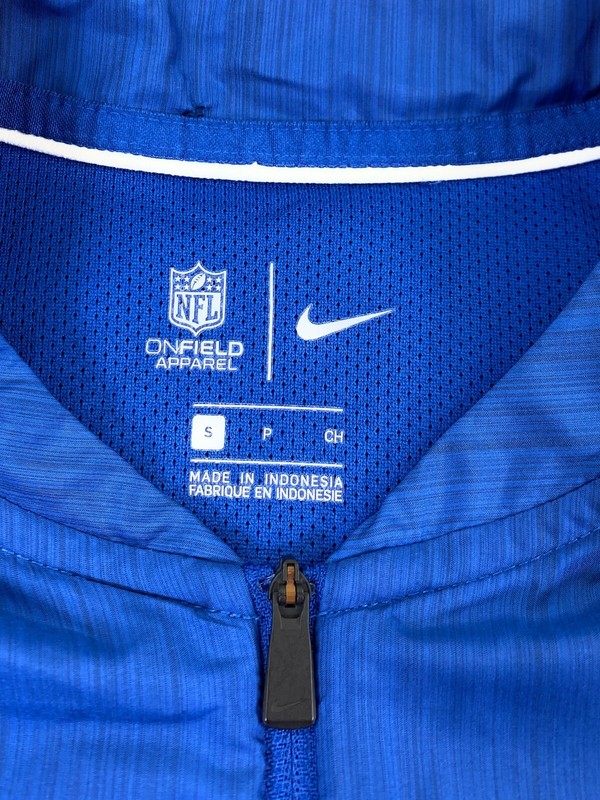 Nike NFL On-Field Men's 1/2 Zip Vented Indianapolis Colts Blue Wind Shirt Small gallery