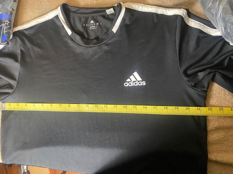 Adidas Climalite Black 3 Stripe Short Sleeve Crew Neck Shirt AGC002 SZ M gallery