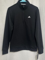 Adidas Men’s Go To 1/4 Zip Pullover Sz Small Black W/ White Logo ADVR0955 NWT!