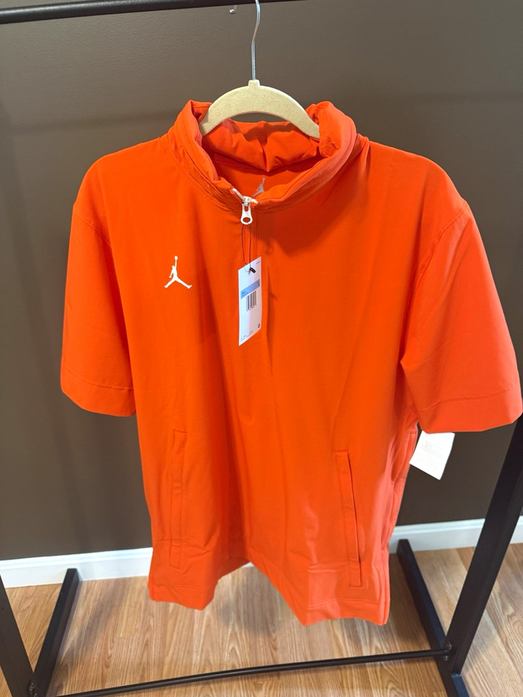 Jordan Golf Men’s M Orange Solid 1/2 Zip Mock Neck Short Sleeve Pullover Tee