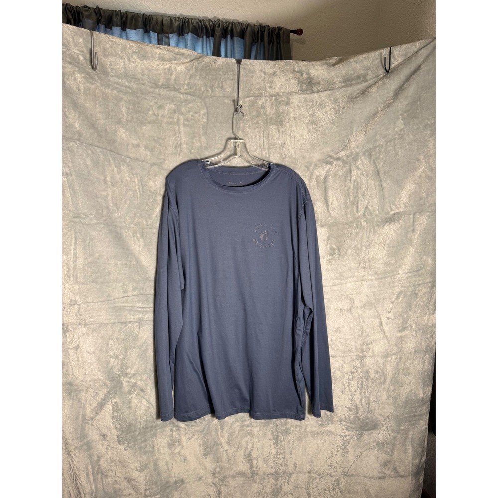 Hang Ten Originals Mens 2XL Blue Gray Long Sleeve UPF 50+ Sun Shirt Performance
