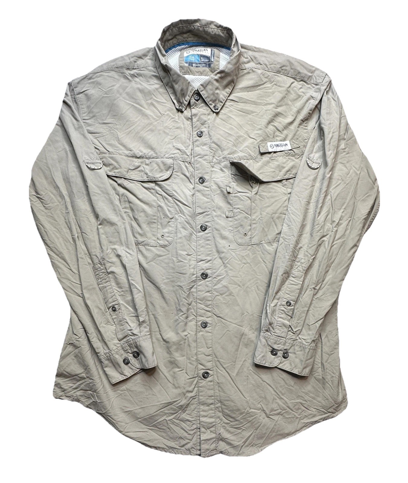 Magellan Outdoors Shirt Mens Large Tan Fish Gear Vented Long Sleeve Fishing gallery