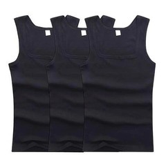3pcs/set Four Seasons Men Tank Tops Black White Gray Singlets Sleeveless Men Ves
