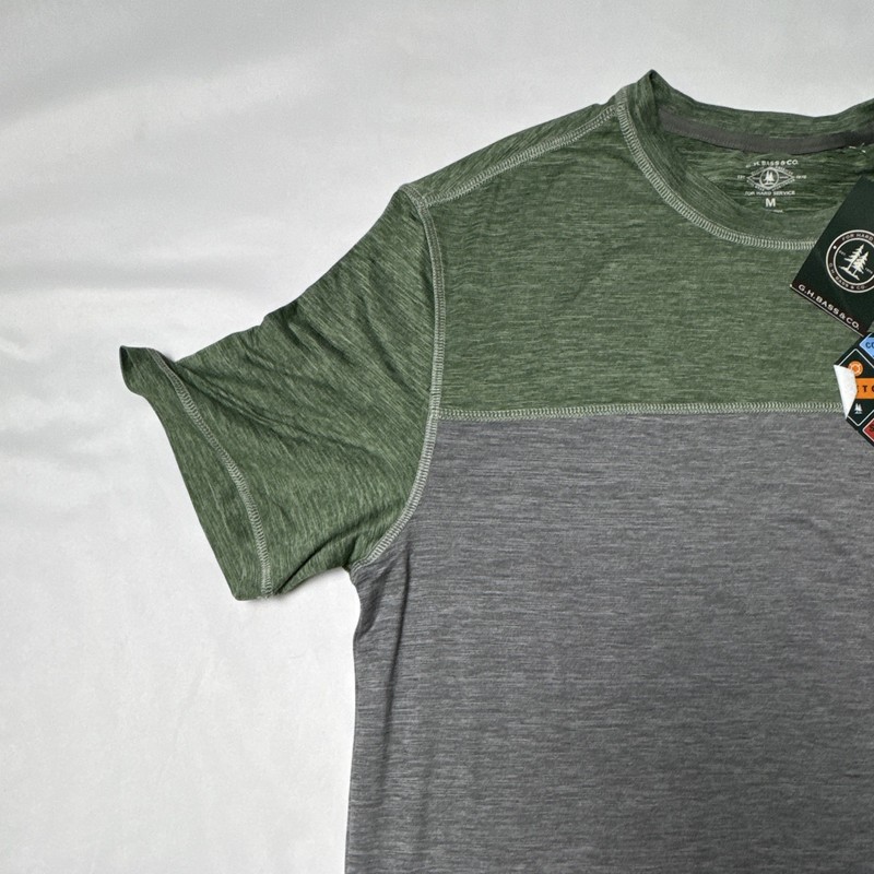 G.H. Bass & Co. For Hard Service Men's M Green/Gray Colorblock Crew Tee gallery
