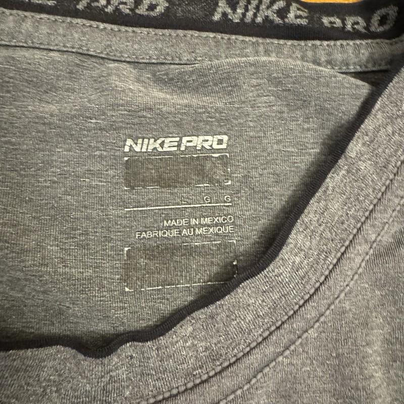 Nike Shirt Mens Large Gray Fitted Dri Fit Short Sleeve Pro Combat Lacrosse gallery