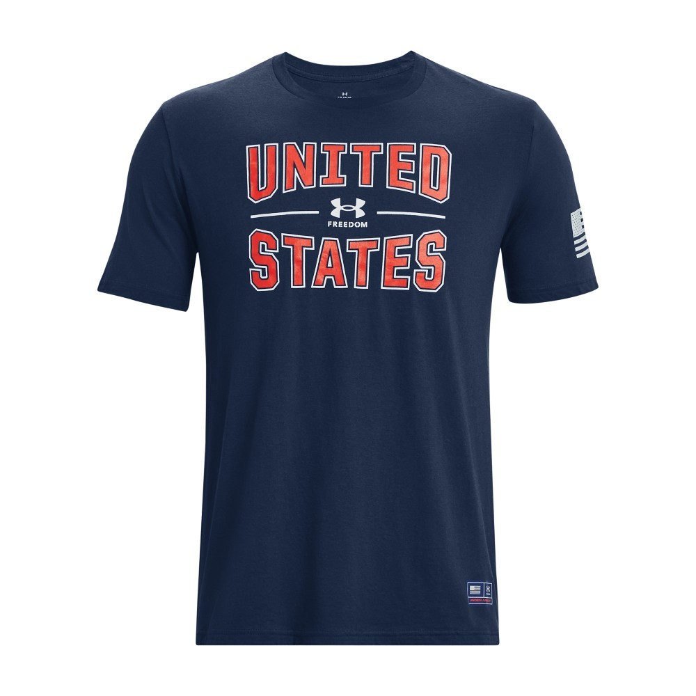 Under Armour 1377066 Men's UA Freedom United States T-Shirt, Academy, Medium