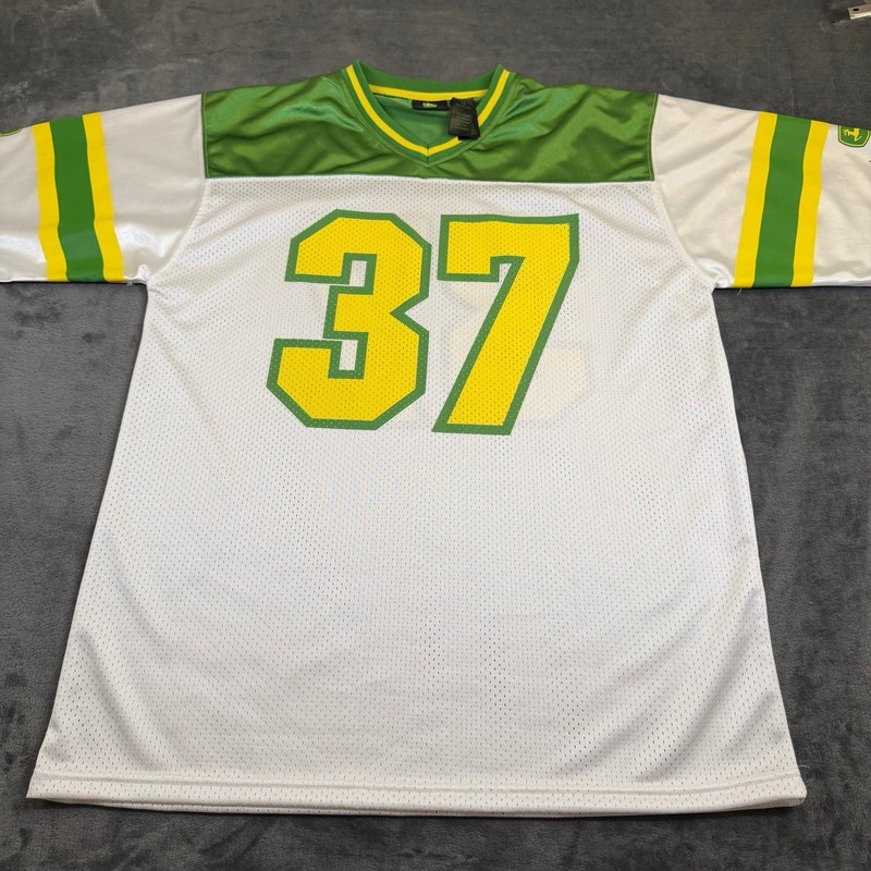 John Deere Mesh Jersey Mens Medium White Green Yellow Number 37 Graphic gallery