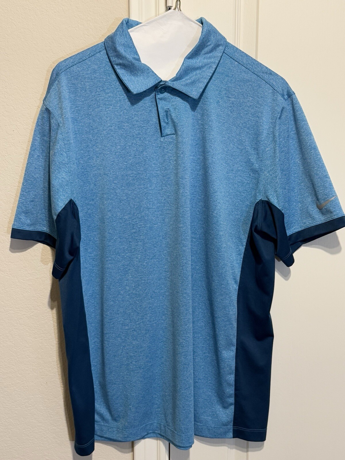 Nike Golf Dri Fit Tour Performance Polo Shirt Mens Size Large Two Tone Blue gallery