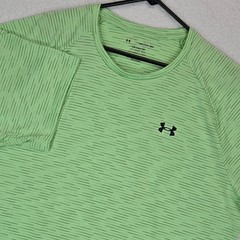 Under Armour Tech Tee XXL Neon Green Stripe Short Sleeve Athletic Dry Fit Shirt