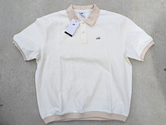 NWT NIKE LIFE PREMIUM HEAVYWEIGHT POLO MONEY STYLE CREAM sz L HV0884-133 nsw