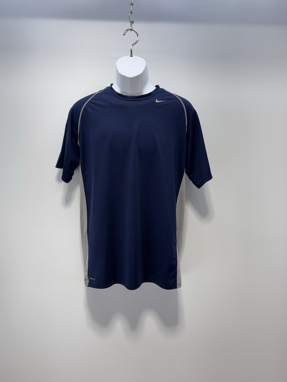 Nike Blue Gray Pro Fit Dry Athletic Short Sleeve Shirt Men’s Size Large L gallery