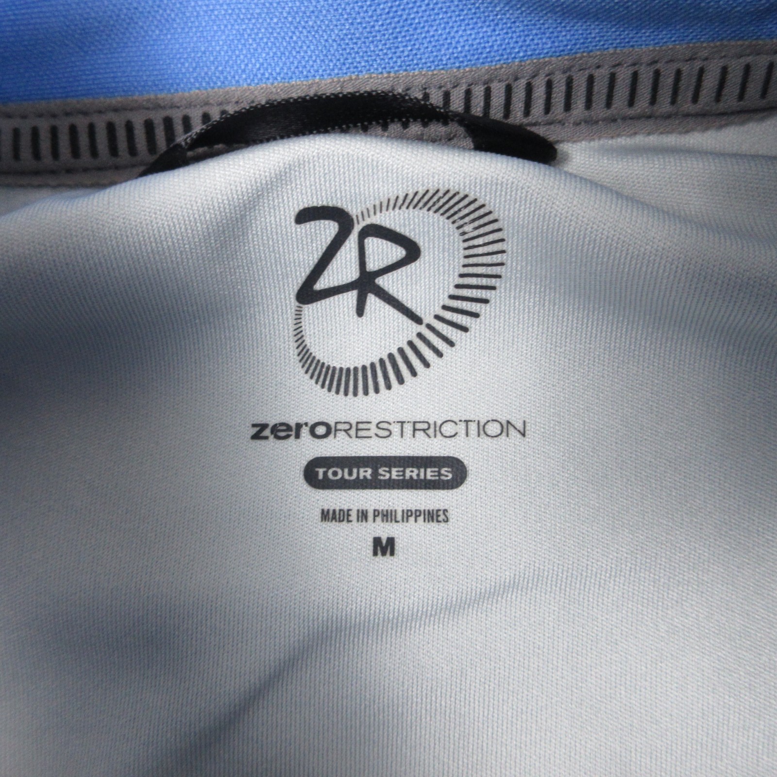 Zero Restriction Sweater Mens Medium Gray Blue Tour Series 1/4 Zip Lightweight gallery
