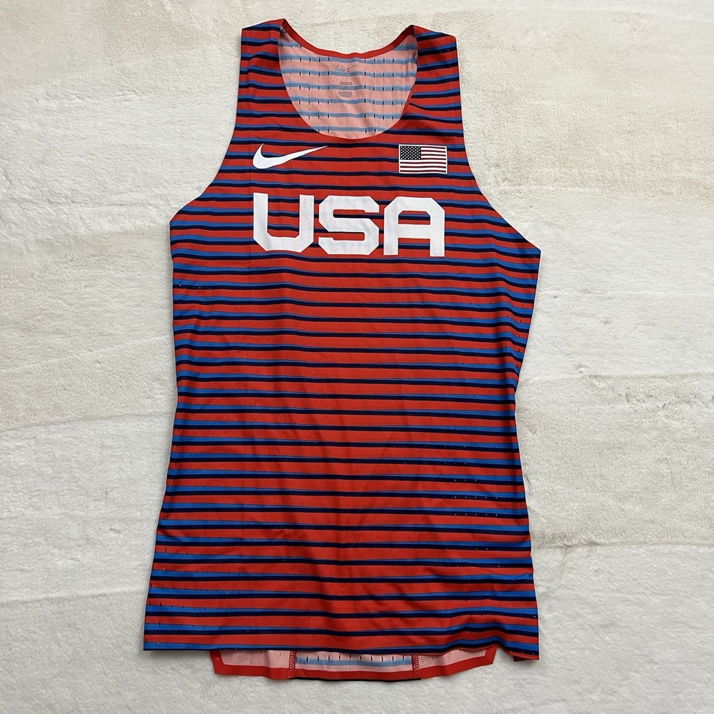 Nike Pro Elite Team USA Track & Field Running Singlet AO8502-602 Men’s Sz S Tall