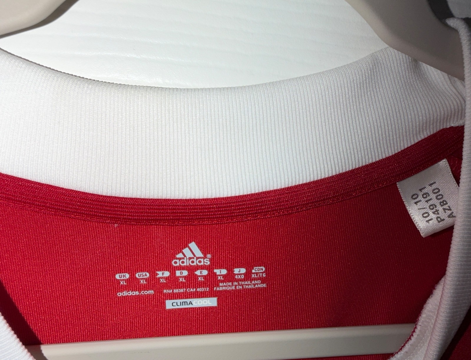 Adidas Red and White Climacool Formotion XL Men's Short Sleeve Shirt (10) gallery