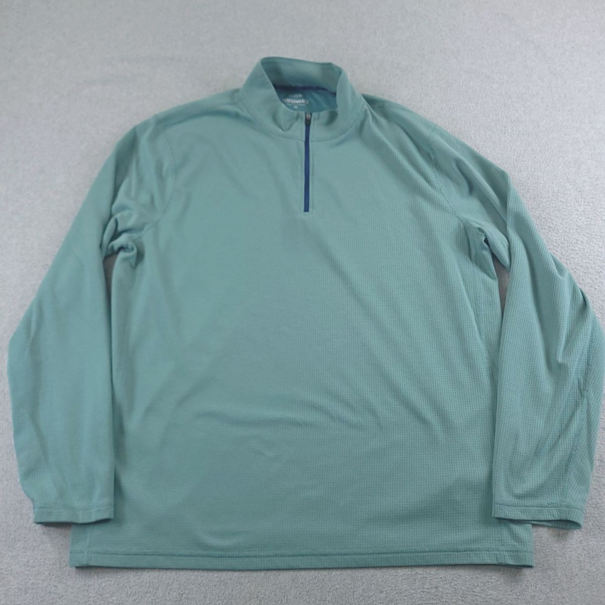 J Crew Pullover Mens XL Green Half Zip Performance Waffle Breathable Activewear gallery