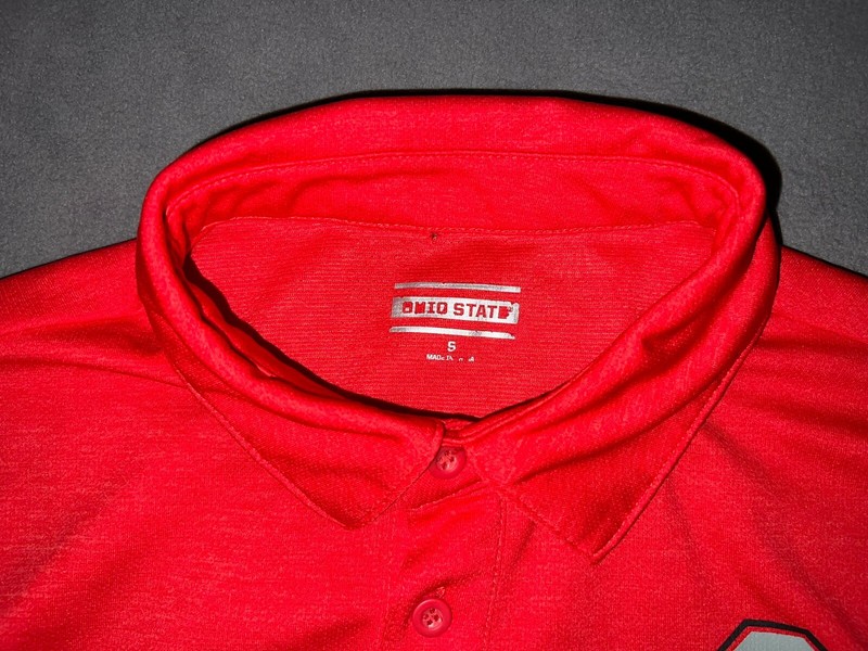 EUC Mens Ohio State Buckeyes SS Golf Shirt, Scarlet/Gray, Size Small gallery