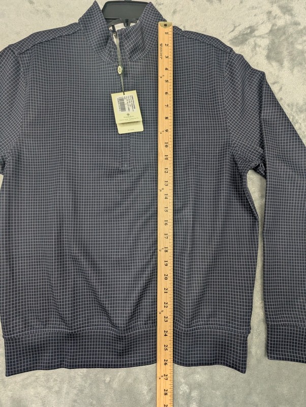 NWT Donald Ross 1/4 Zip Pullover Men's Small Plaid Navy Athleticwear Long Sleeve gallery