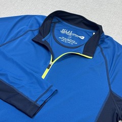 Tommy Bahama UV Tech Pullover Mens L Blue Long Sleeve 1/4 Zip RELAX Mock Neck