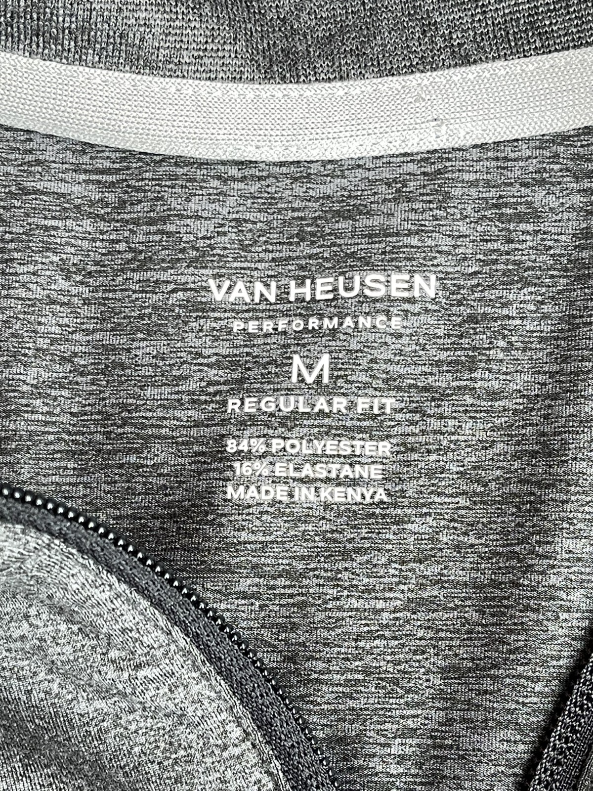 Van Heusen Men’s Quarter Zip Pullover Sweatshirt Gray Medium Performance Fit gallery