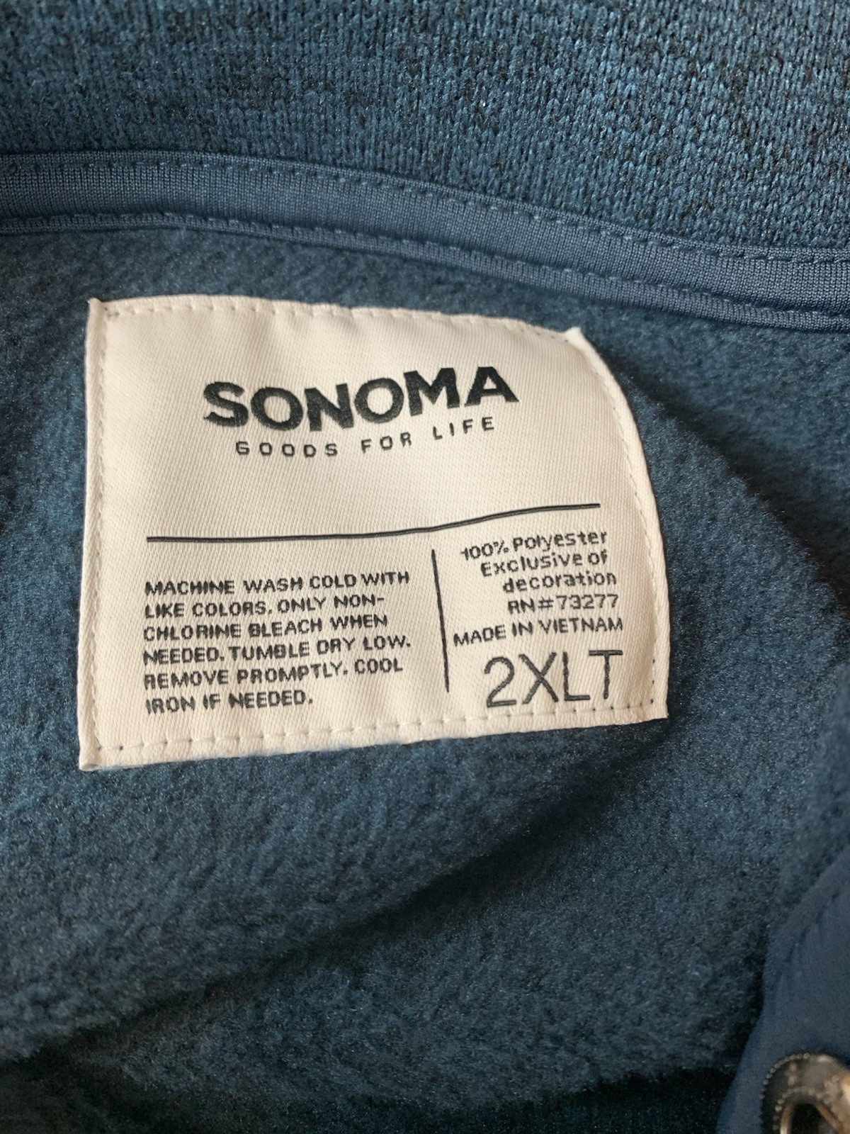 Sonoma Goods For Life Men's XXLT Blue/ Green Long Sleeve Shirt 1/4 button Snap gallery