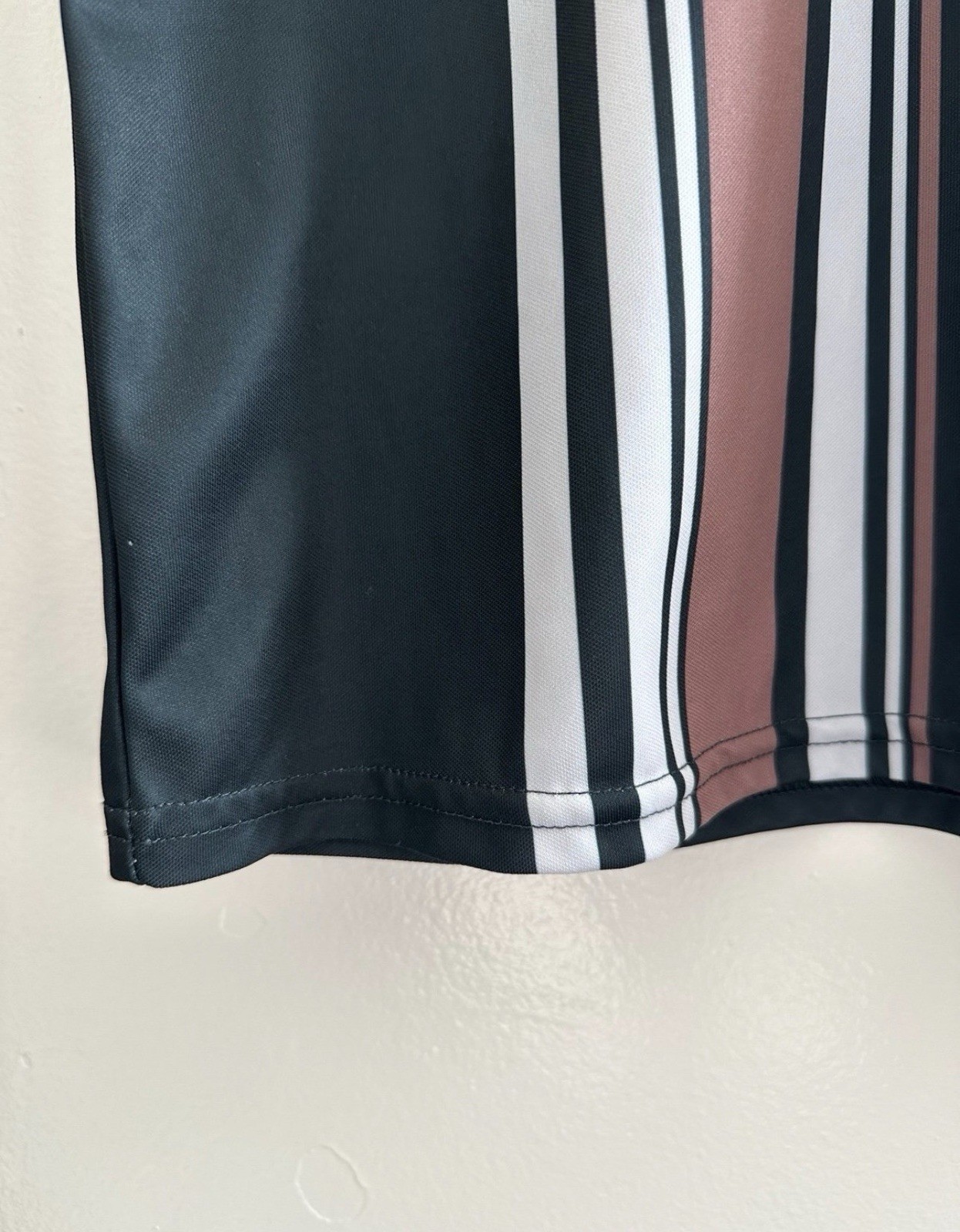 Manfinity XL Striped 1/4 Zip Polo Shirt Black Brown White Collared Short Sleeve gallery