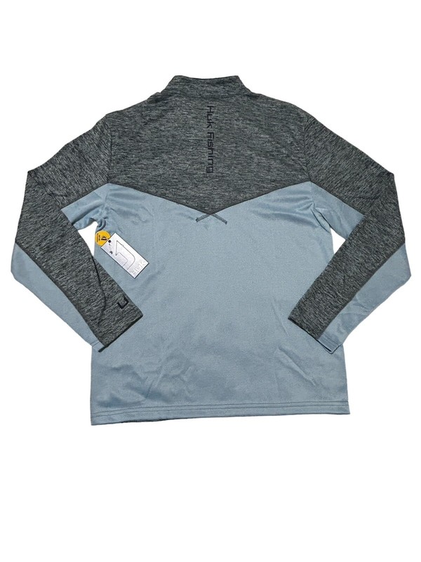 NWT HUK Icon X Coldfront 1/4 Zip Wind Water Resistant Shirt Grey Blue Men's Sz S gallery