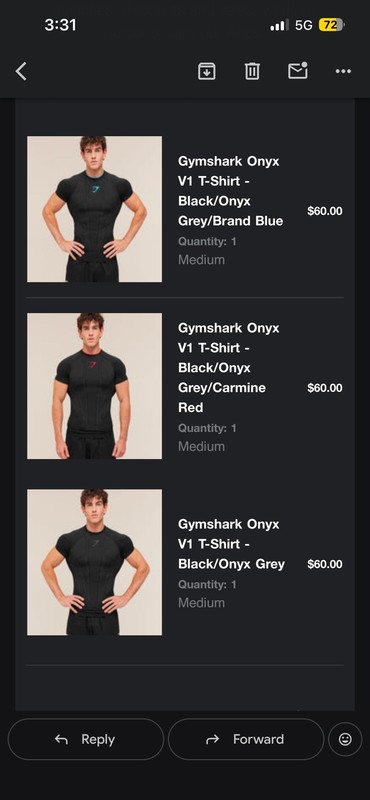 CONFIRMED GYMSHARK ONYX V1 COMPRESSION TEE BRAND BLUE SIZE MEDIUM PREORDER✅ gallery