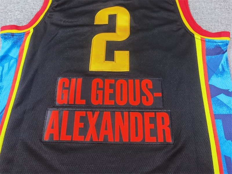 New Shai Gilgeous-Alexander #2 Stitched Black SportShirt Adult Size:S-XXL gallery