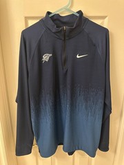 Nike Oklahoma City Thunder Team Issued Dri-FIT ADV Navy Quarter Zip SZ LARGE