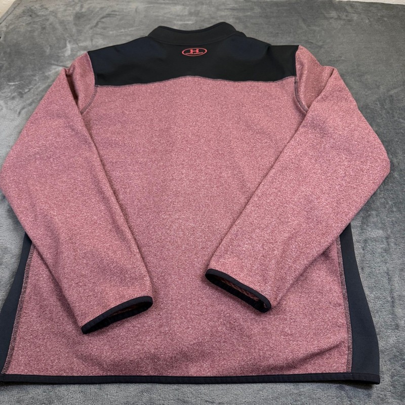 Under Armour ColdGear Infrared Pullover Mens XL Maroon Quarter Zip Loose Fit gallery