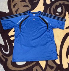 Adidas Mesh Knit Breathable Gym Workout Active Wear Blue White Shirt Men’s XL