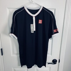 Uniqlo Roger Federer RF 2019 US Open Tennis Polo Shirt Large DRY-EX Nike NWT