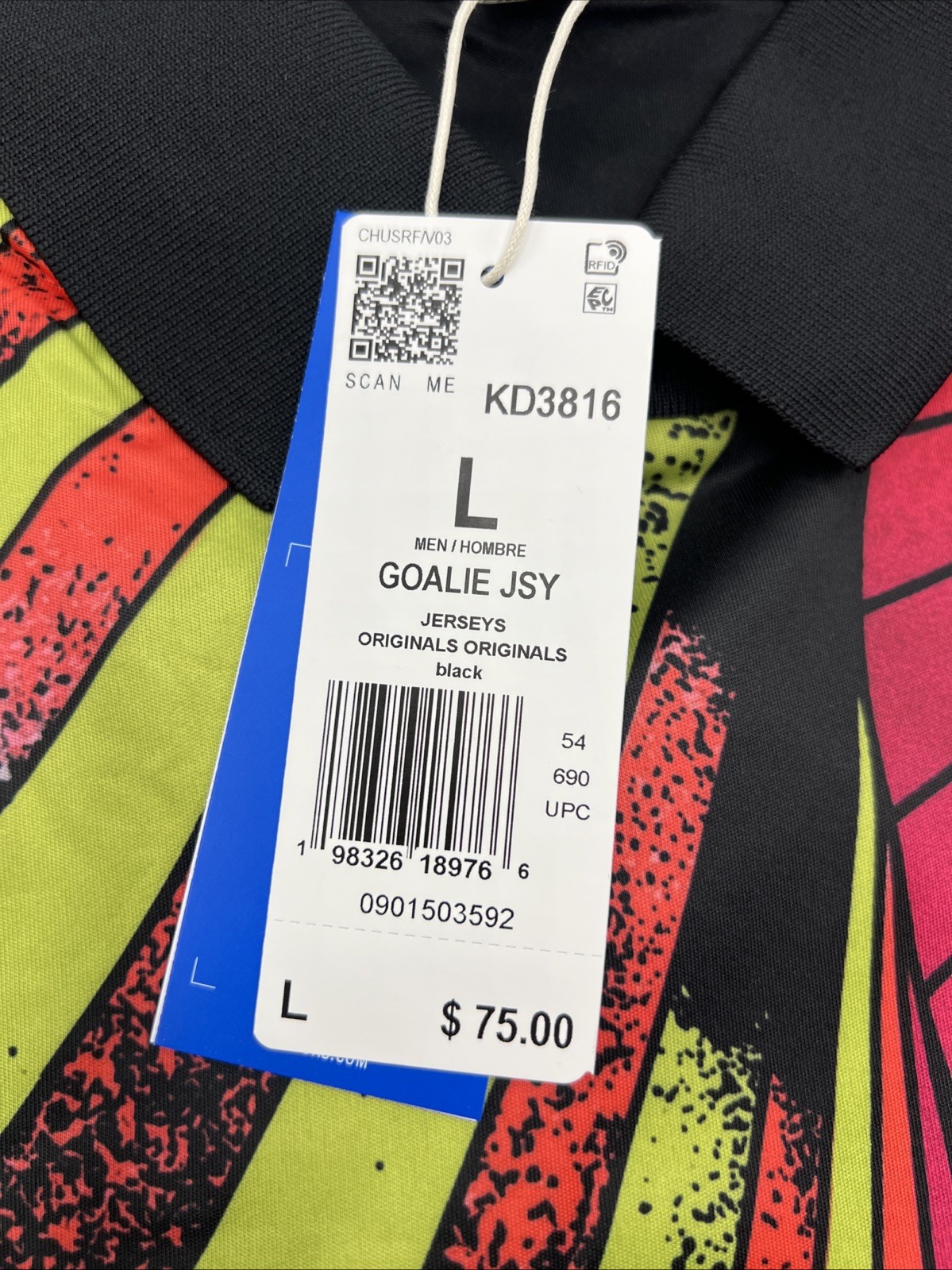 Adidas Goalkeeper Jersey Men's Size L Red Neon Green Black KD3816 New with Tags gallery