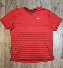 Mens Nike Running Zonal Cooling Shirt Size XL Rust Red Short Sleeve Activewear