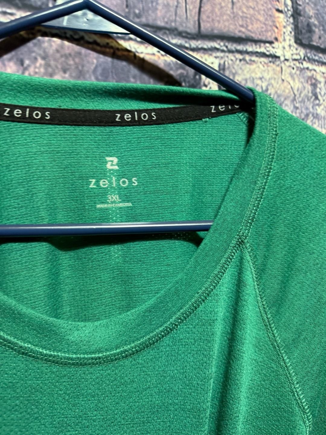 Zelos Men's Long Sleeve Moisture-Wicking Athletic Shirt green size 3x gallery