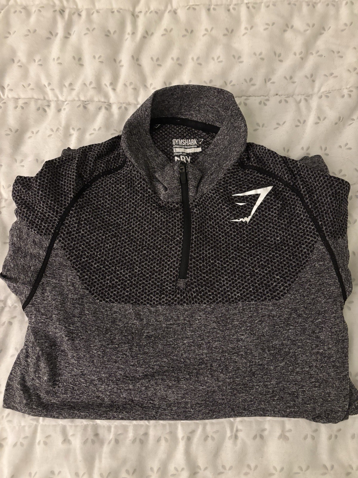 Rare Gymshark Phantom Seamless Men's Small Gray/Black Quarter 1/4 Zip David Laid gallery